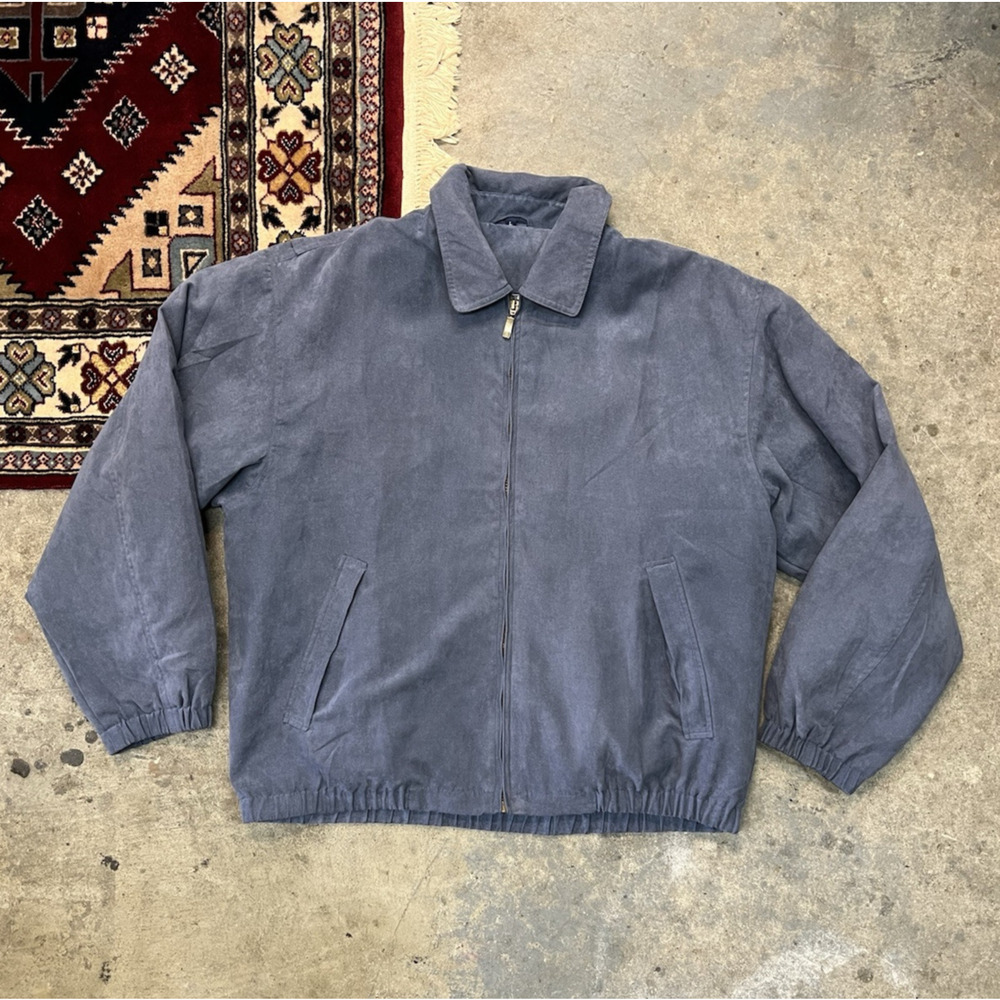 Vintage Winner Mate Jacket Mens Large Blue Bomber Water Resistant Full Zip